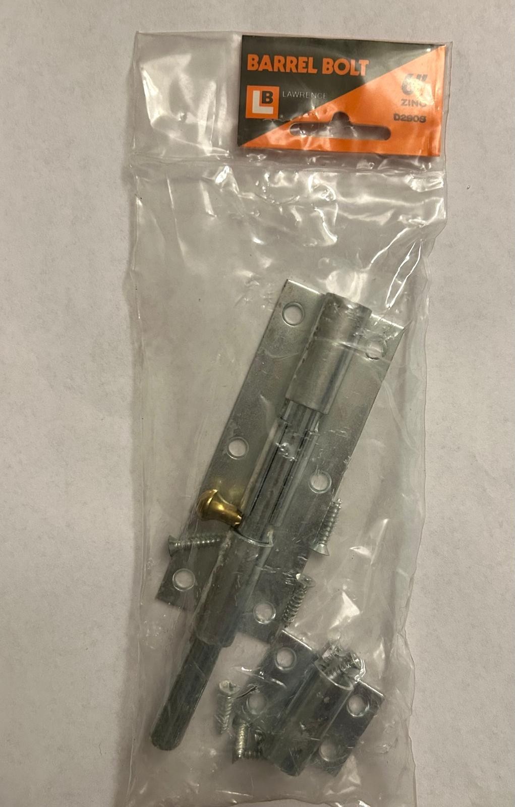 LAWRENCE D290S-ZN 6″ Barrel Bolt NOS