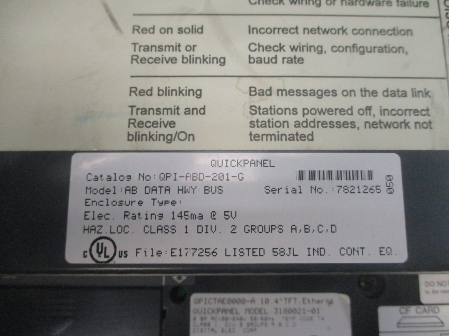 TOTAL CONTROL PRODUCTS QPI-ABD-201-G QPICTAE000-A 100-240VAC 0.9A UNMP