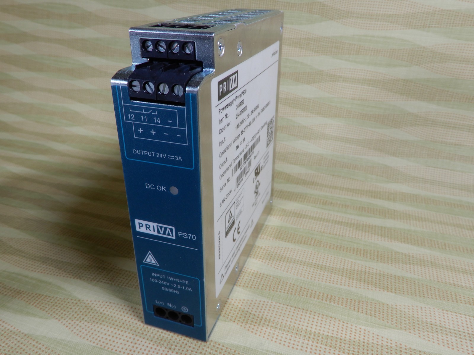 Priva PS120 DIN Mount 24VDC 5A Power Supply 3659063 NOS BX