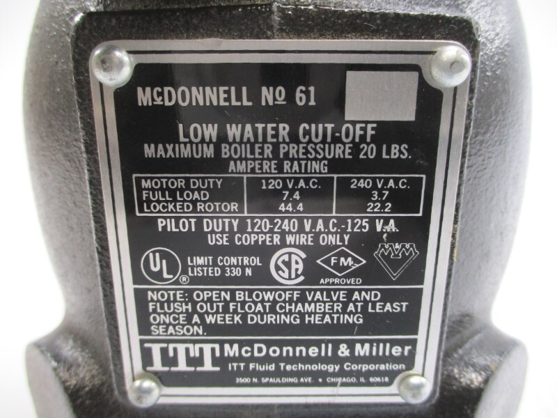 ITT MCDONNELL & MILLER 61 120-240VAC 7.4A 2″ NSNP