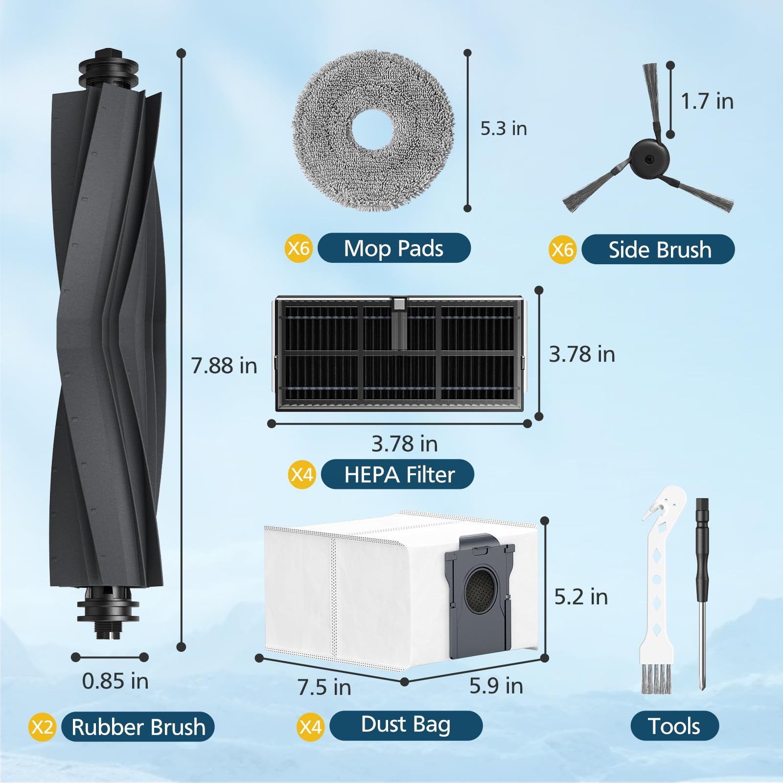 Accessories for Dreame L40 Ultra (Gen 2)/ 24-Piece, 24pcs * Kit