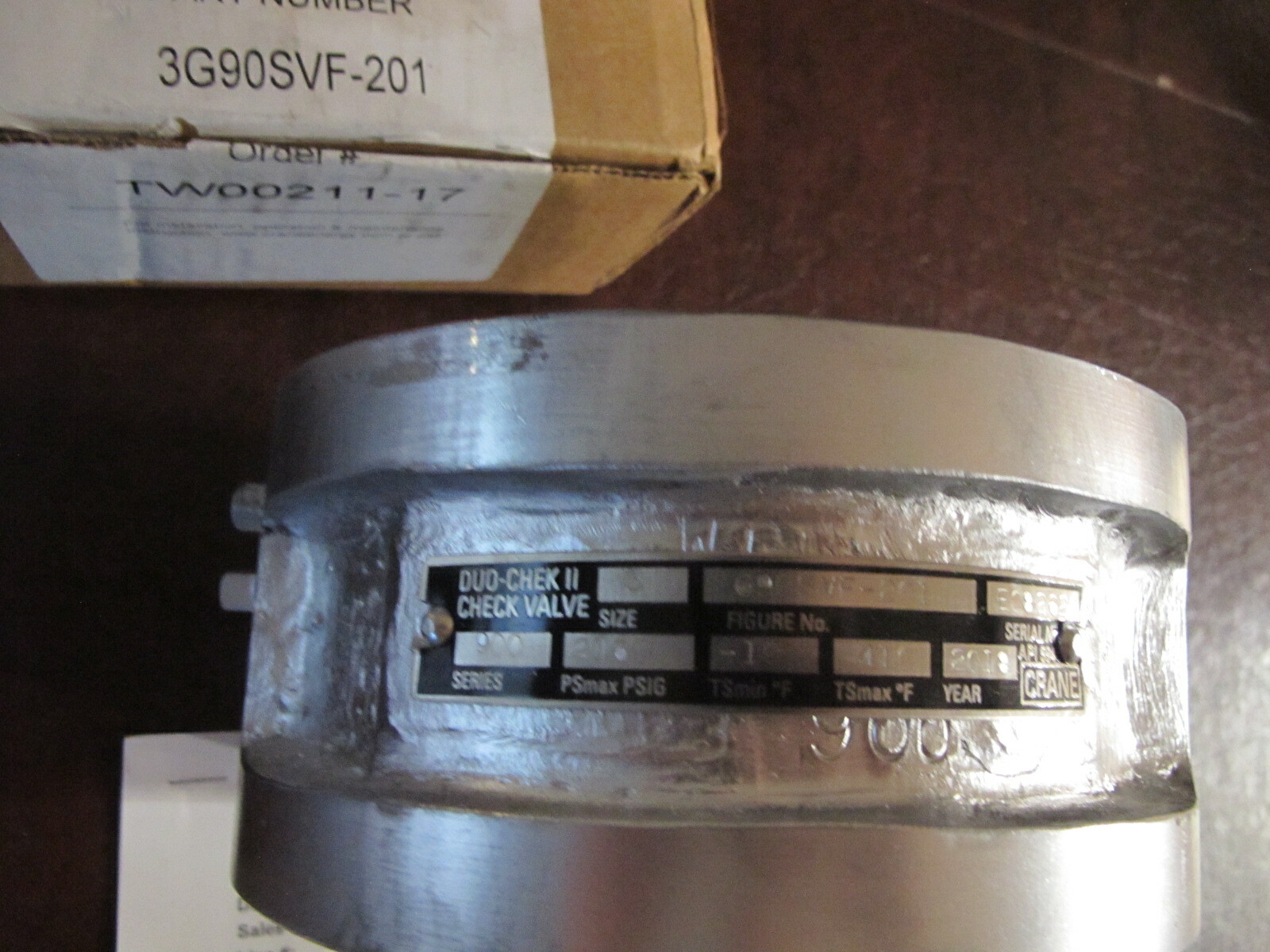 3″ 900# Crane Duo-Chek II G90SVF-201 Check Valve WCB x 316 SS NEW