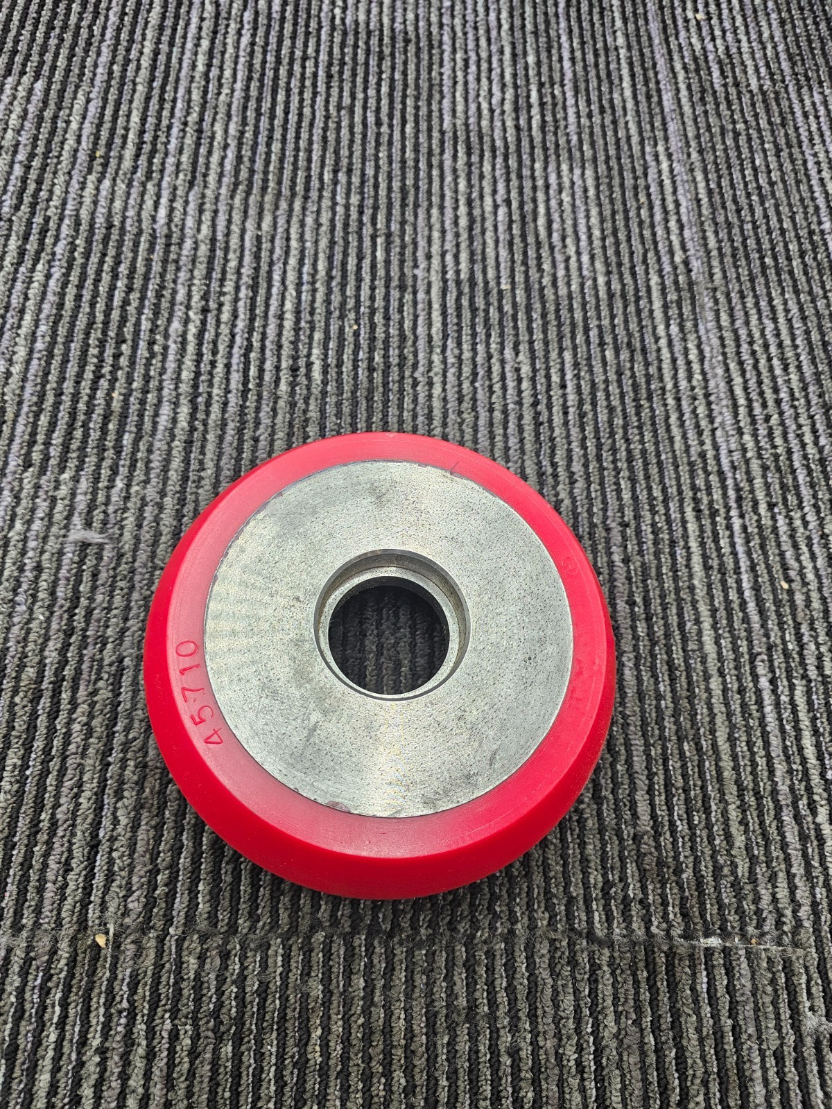 (QTY 2) 45710 Red Silver Replacement Heavy Duty Load Wheel Roller Round 6-1/2″