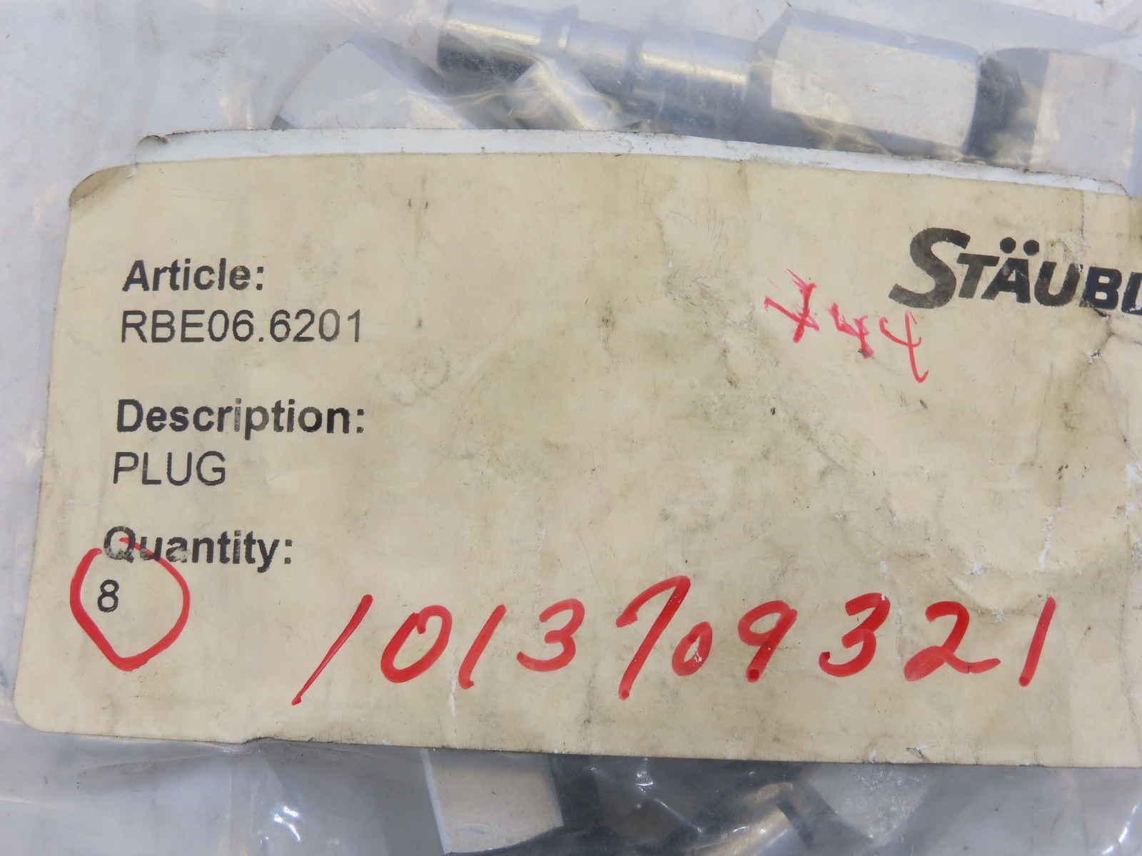 New Genuine Staubli RBE06.6201 Quick Release Connect Plug Coupling Fitting 1pc
