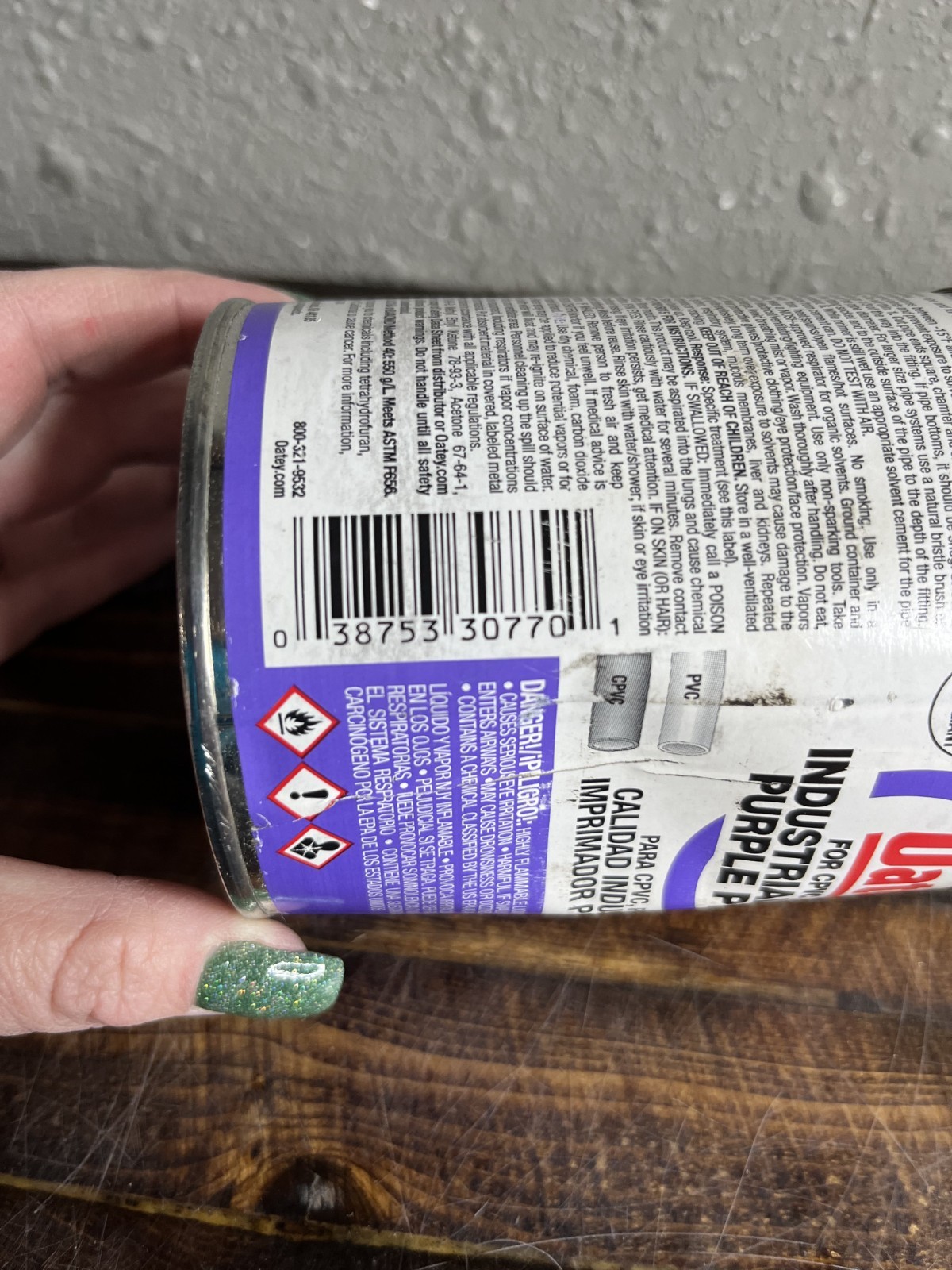 Oatey 30770 Industrial Grade Purple Primer for CPVC and PVC Pipe 16 fl oz