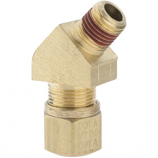 Eaton 1480X8X4Z Compression Tube Elbow: 1/4″ Thread, Compression x MNPT Brass