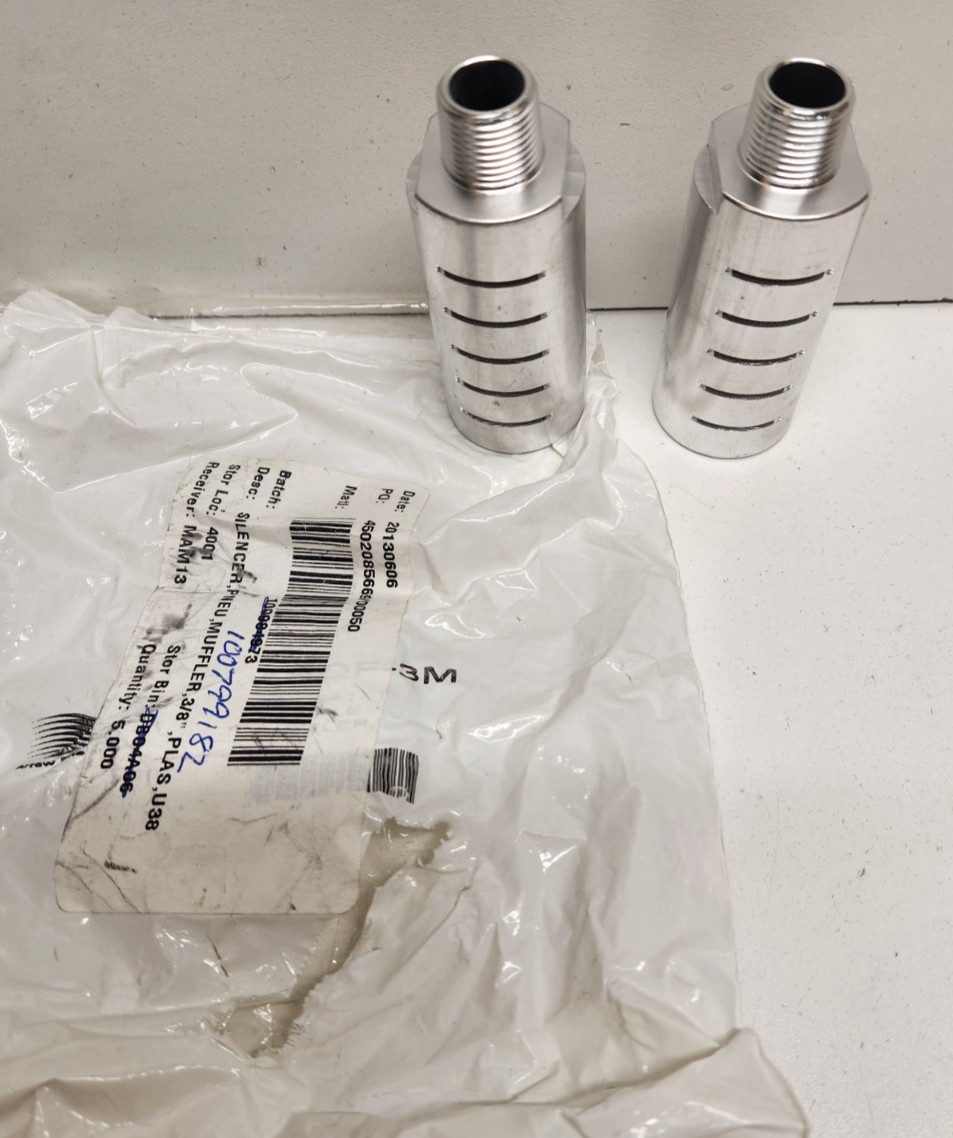 LOT OF 2 NEW IN BAG! ARROW 3/8″ MNPT ALUMINUM PNEUMATIC SILENCER MUFFLER ASQF-3M