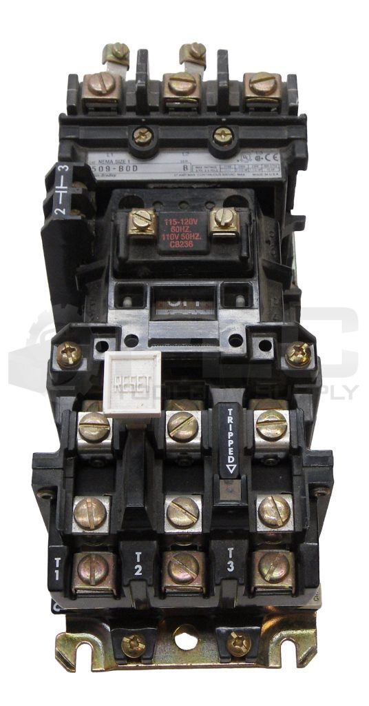 ALLEN BRADLEY 509-B0D /B STARTER W/ CB236 COIL W/ 42185-800-01 W/ 595-A /C