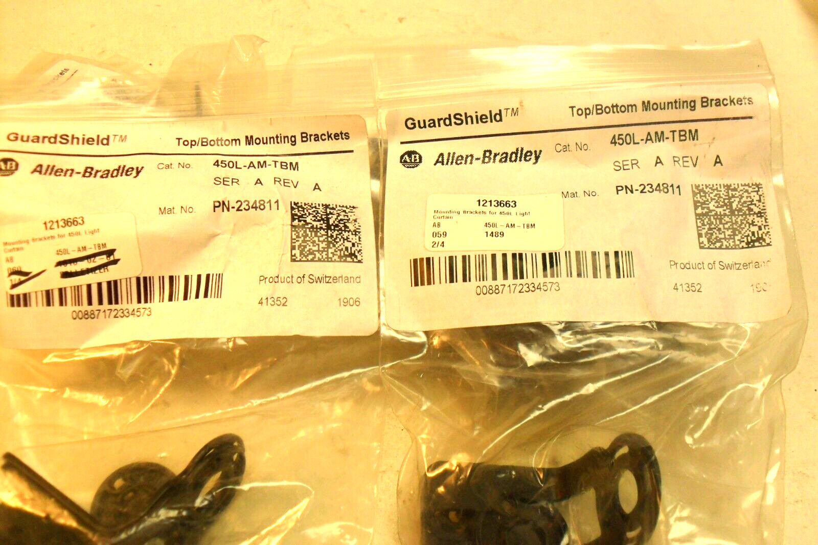 QTY 2 – Allen-Bradley 450L-AM-TBM – Mounting brackets, Safety Light Curtain