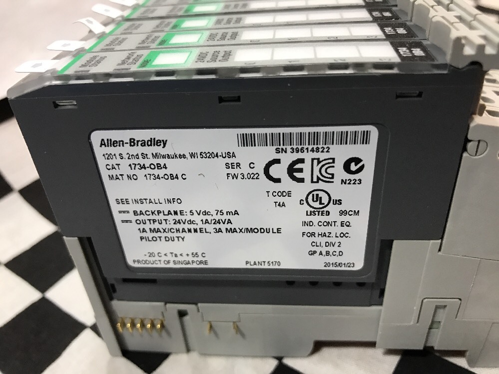 LOT OF 5, Allen Bradley Output Module, 1734-0B4, 1734-RTBS, 1734-MB, #1329C