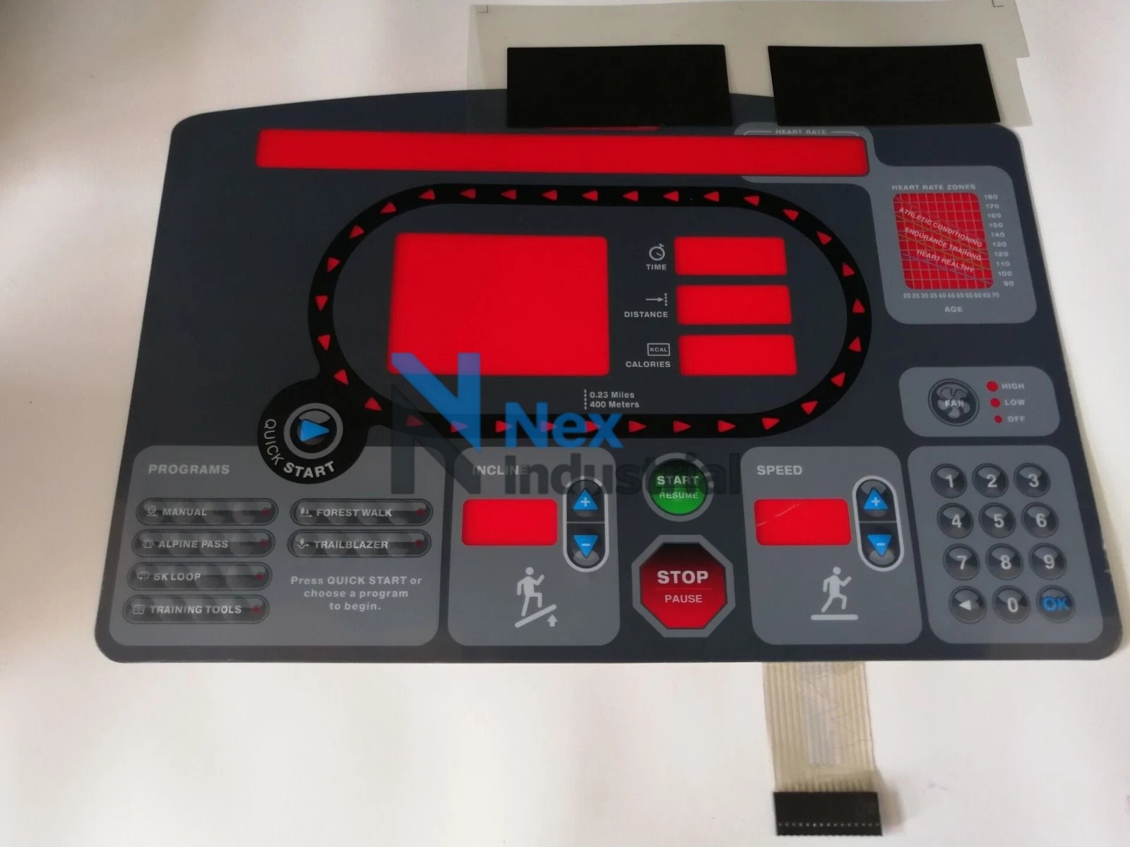Keypad STAR TRAC 7532 7632 7600 Treadmill Button Panel Control Membrane Switch