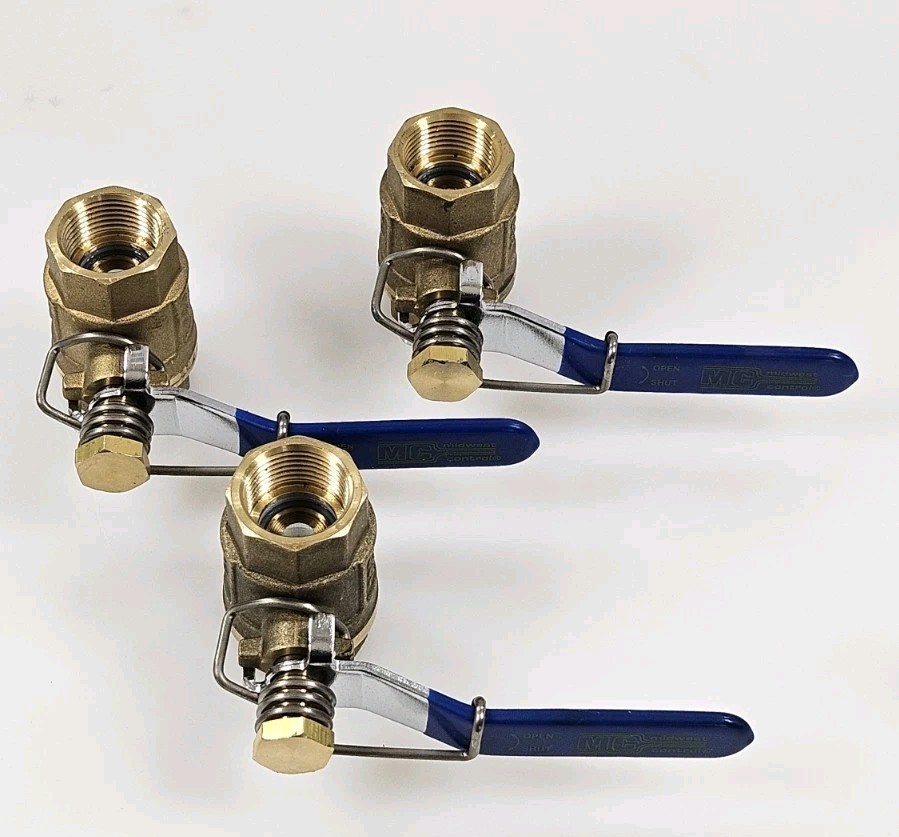 (3pk) Midwest Controls 1WMP2 3/4″ FNPT Spring Return Ball Valve《NEW》Great Deal