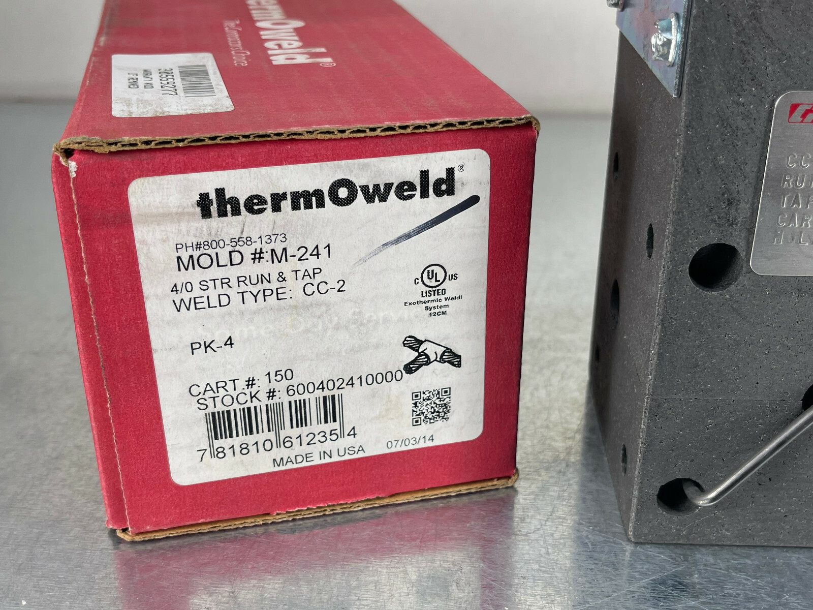 Thermoweld M-241 Mold 4/0 Straight Run & Tap Graphite