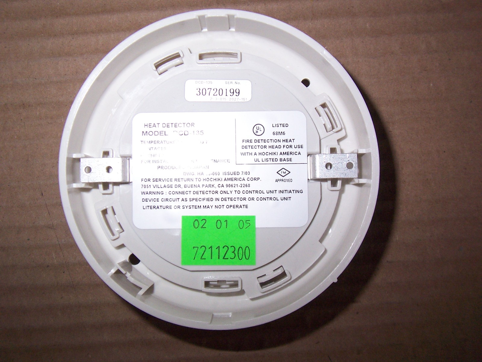 NEW HOCHIKI DCD-135 135 DEG FIXED FIRE ALARM HEAT DETECTOR HEAD NO BOX