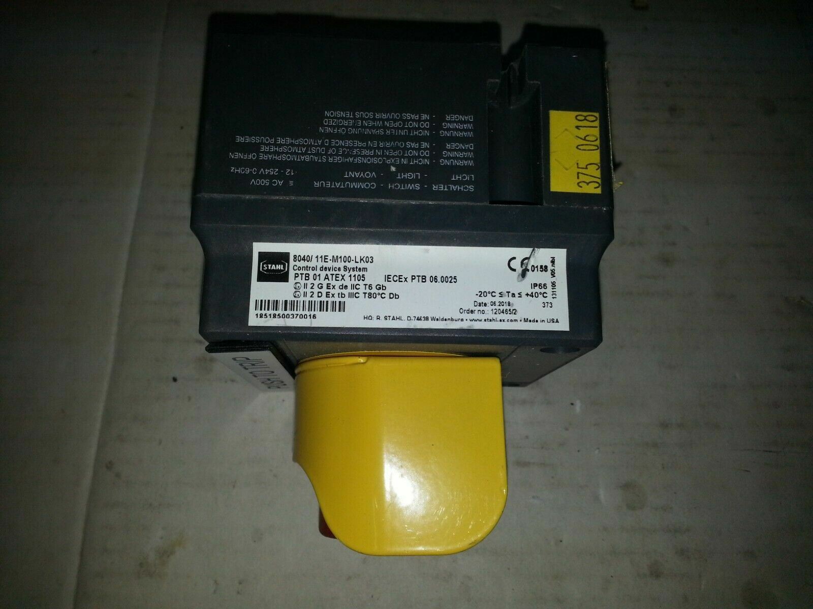 NEW STAHL MUSHROOM EMERGENCY STOP 8040/ 11E-M100-LK03 ..EACH