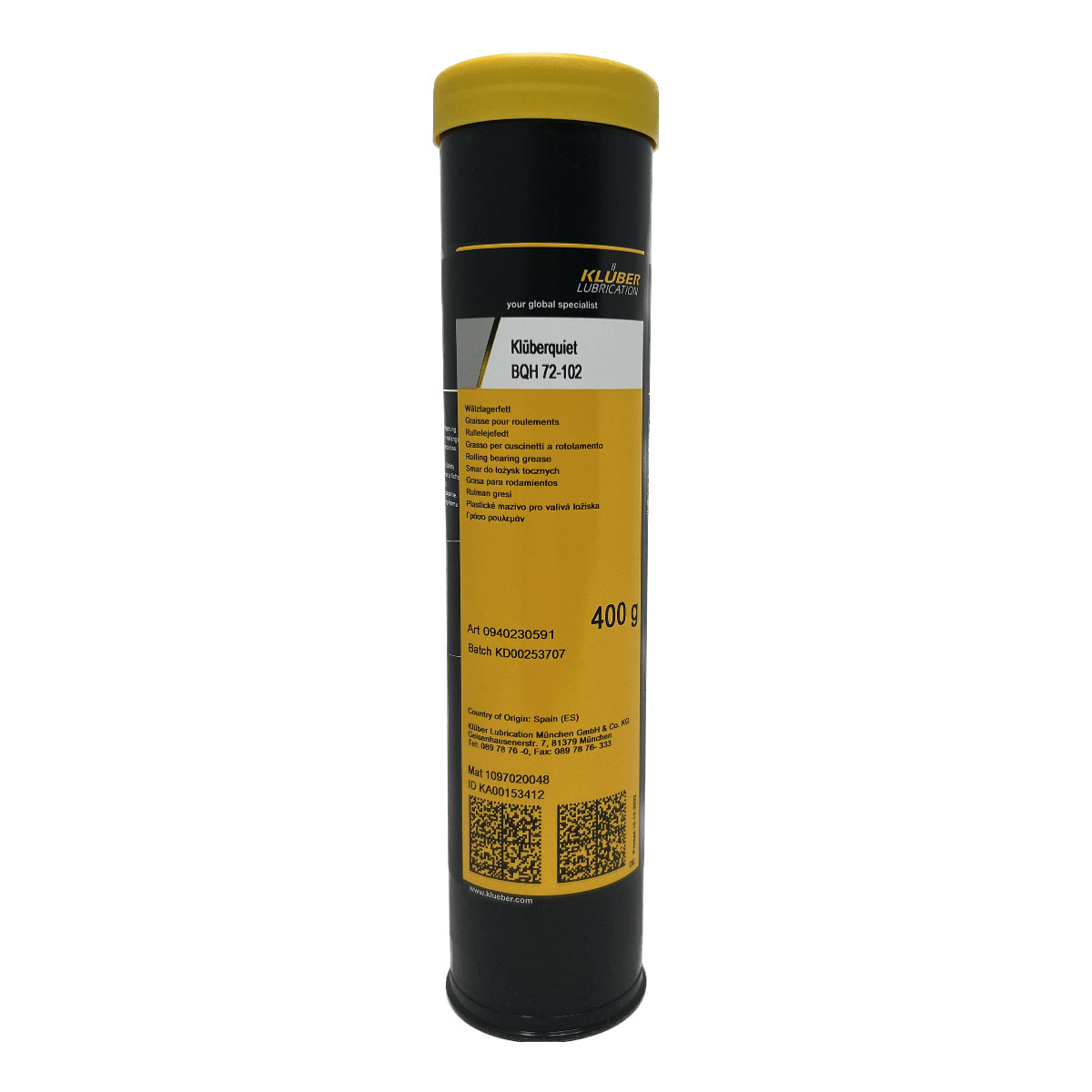 Kluberquiet BQH 72-102 High-purity rolling bearing grease, 400g, 0940230591