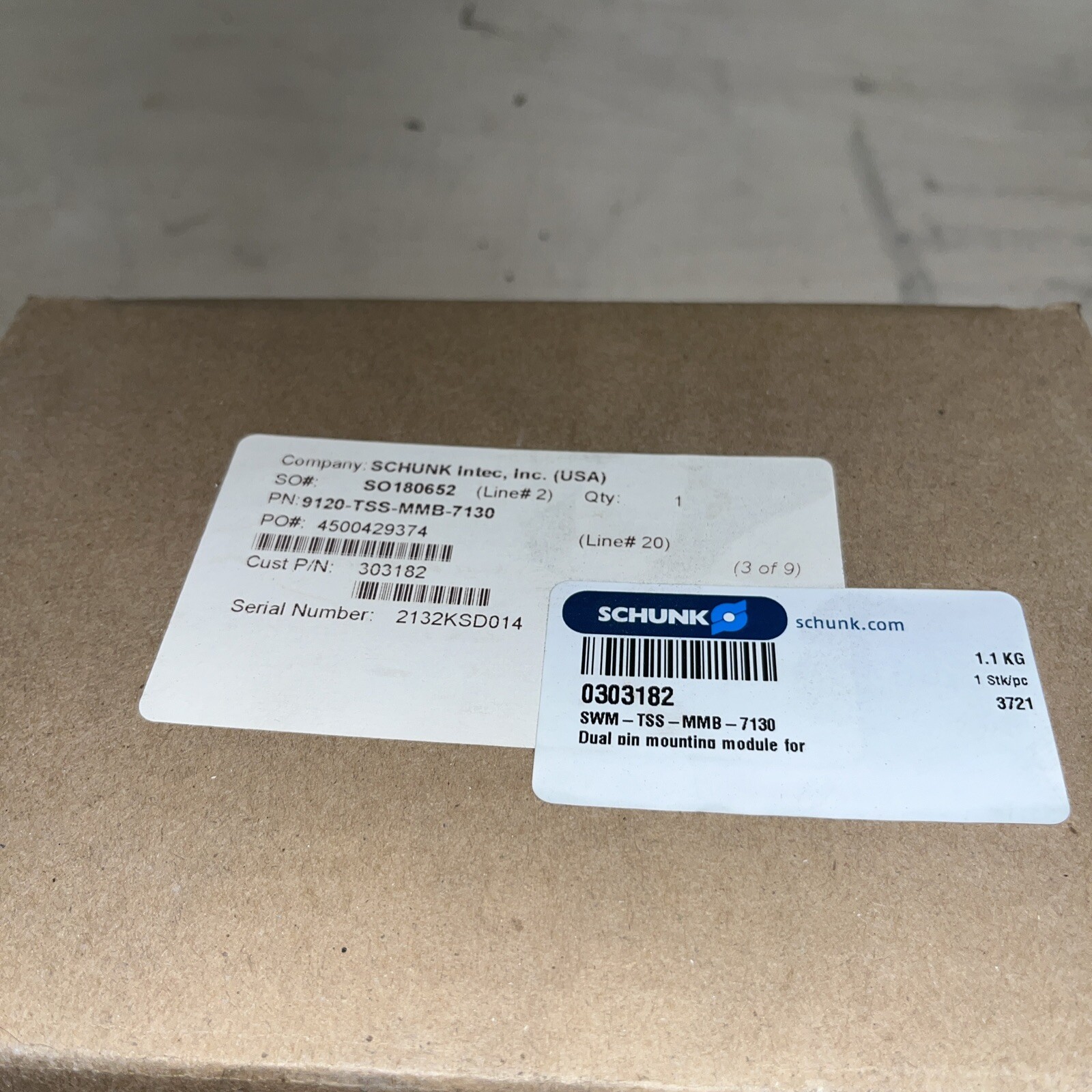SCHUNK, #SWM-TSS-MMB-7130, Same Day Shipping JR-304