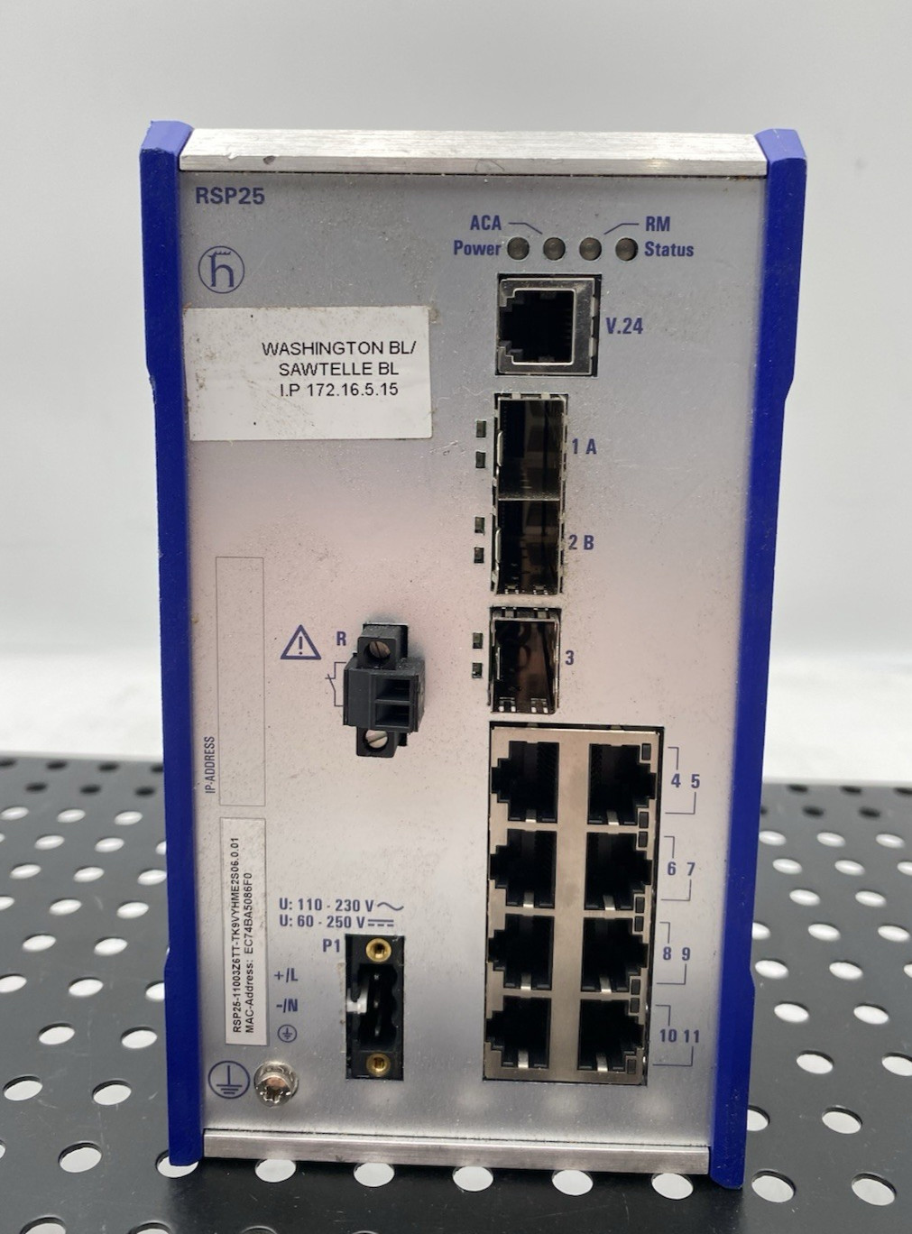 HIRSCHMANN RSP25 RAIL SWITCH WITH AXCEN SFP-100TX COPPER SFP 8 PORT