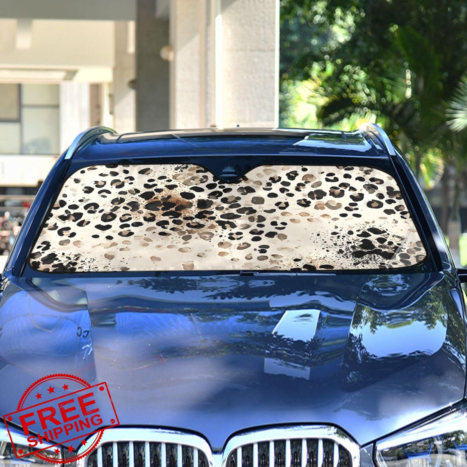 ALAZA Leopard Windshield Sunshade Truck SUV