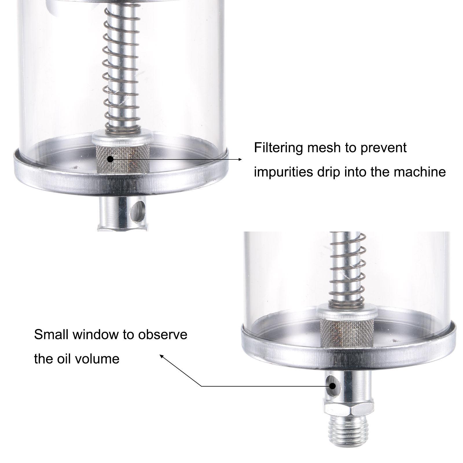 Needle Valve Type Oil Cup M14x1.5 Thread 200ml Sight Gravity Drip Feed Oiler