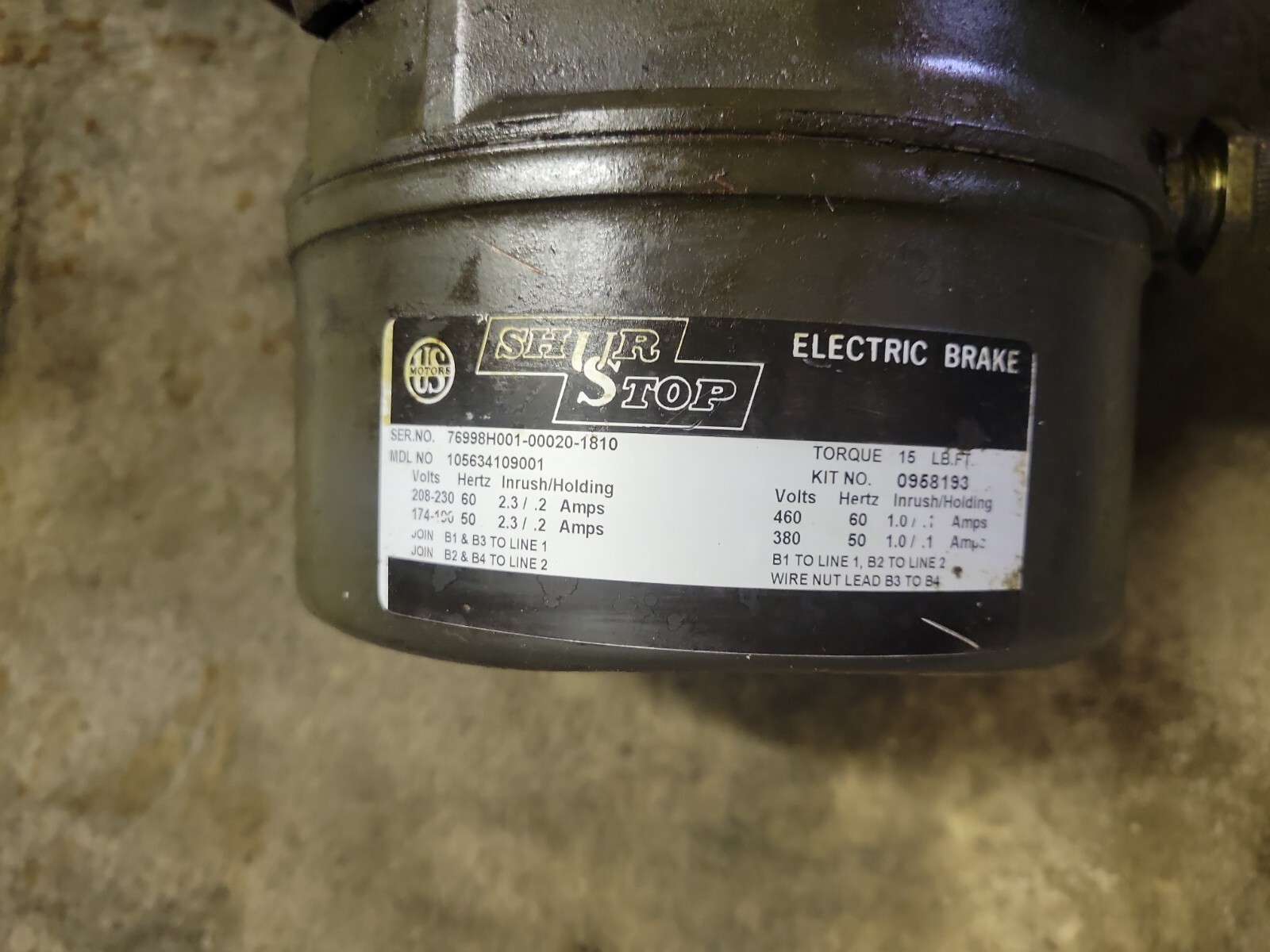 EMERSON 6205-2ZJC3 model G598 1750rpm 3ph 230/460 with CBN3201SV52M1184T5