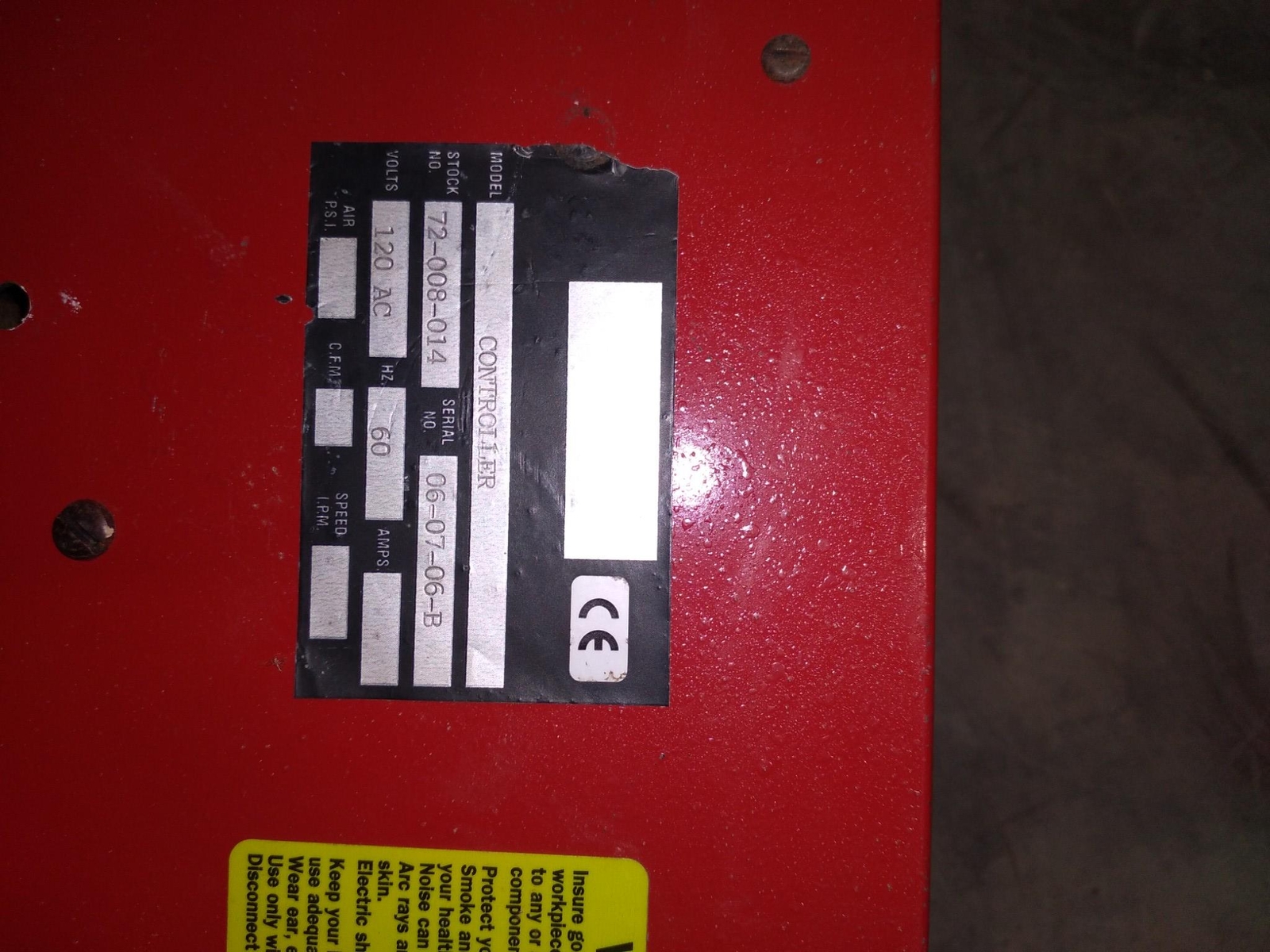 ARCAIR CONTROLLER 72-008-014 120VAC 60HZ