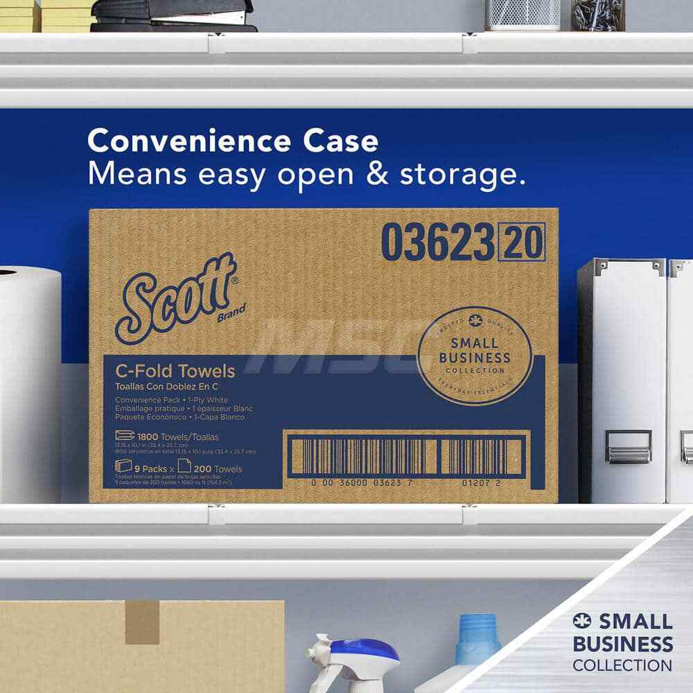 9 Pack Scott 10″ White C-Fold Paper Towels: 1 Ply, 200 Sheets