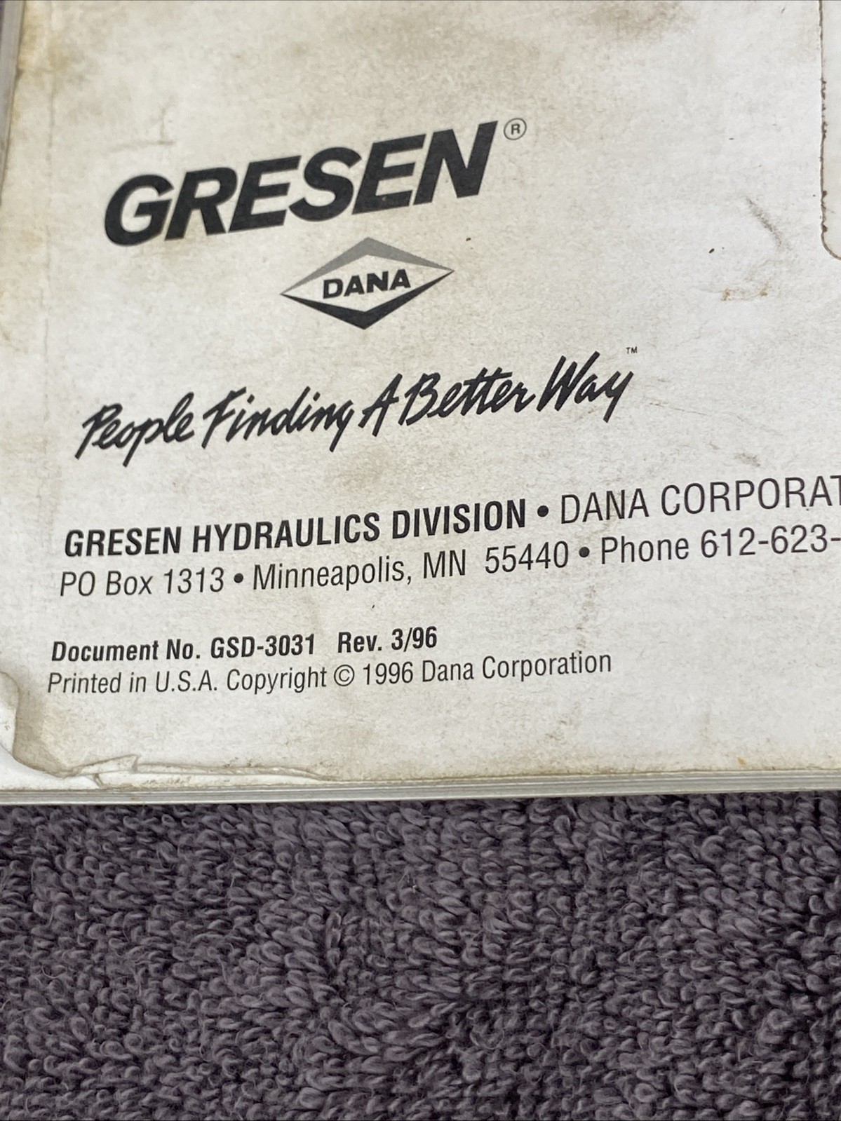 Gresen GRS31 Spreader Controller Installation & Calibration Manual GSD-3031 1996
