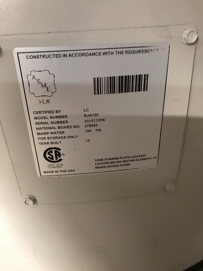 Lochinvar Lock-Temp RJA120 Jacketed and Insulated Storage Tank, 119 gal Tank