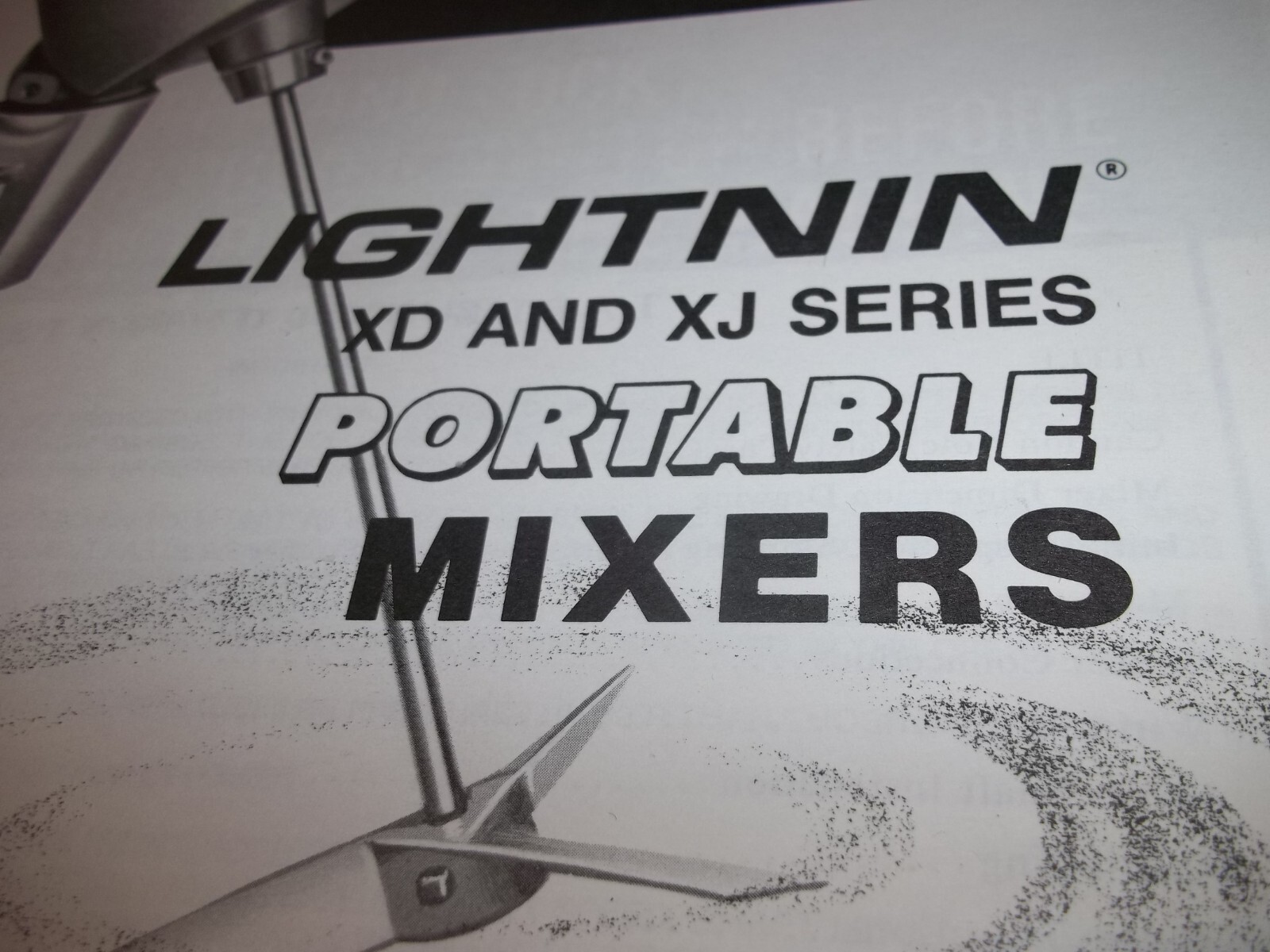 LIGHTNIN IT-1977E OPERATING INSTRUCTIONS MANUAL FOR XD XJ PORTABLE MIXERS (WL71)