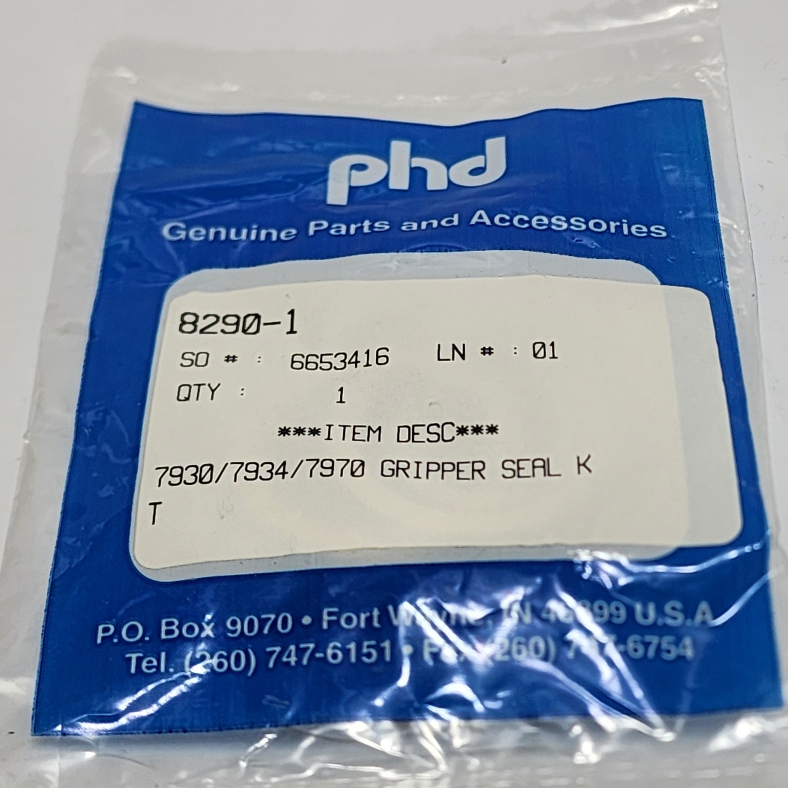 phd 8289-1 gripper seal kit 7920/7924/7960 nos old stock
