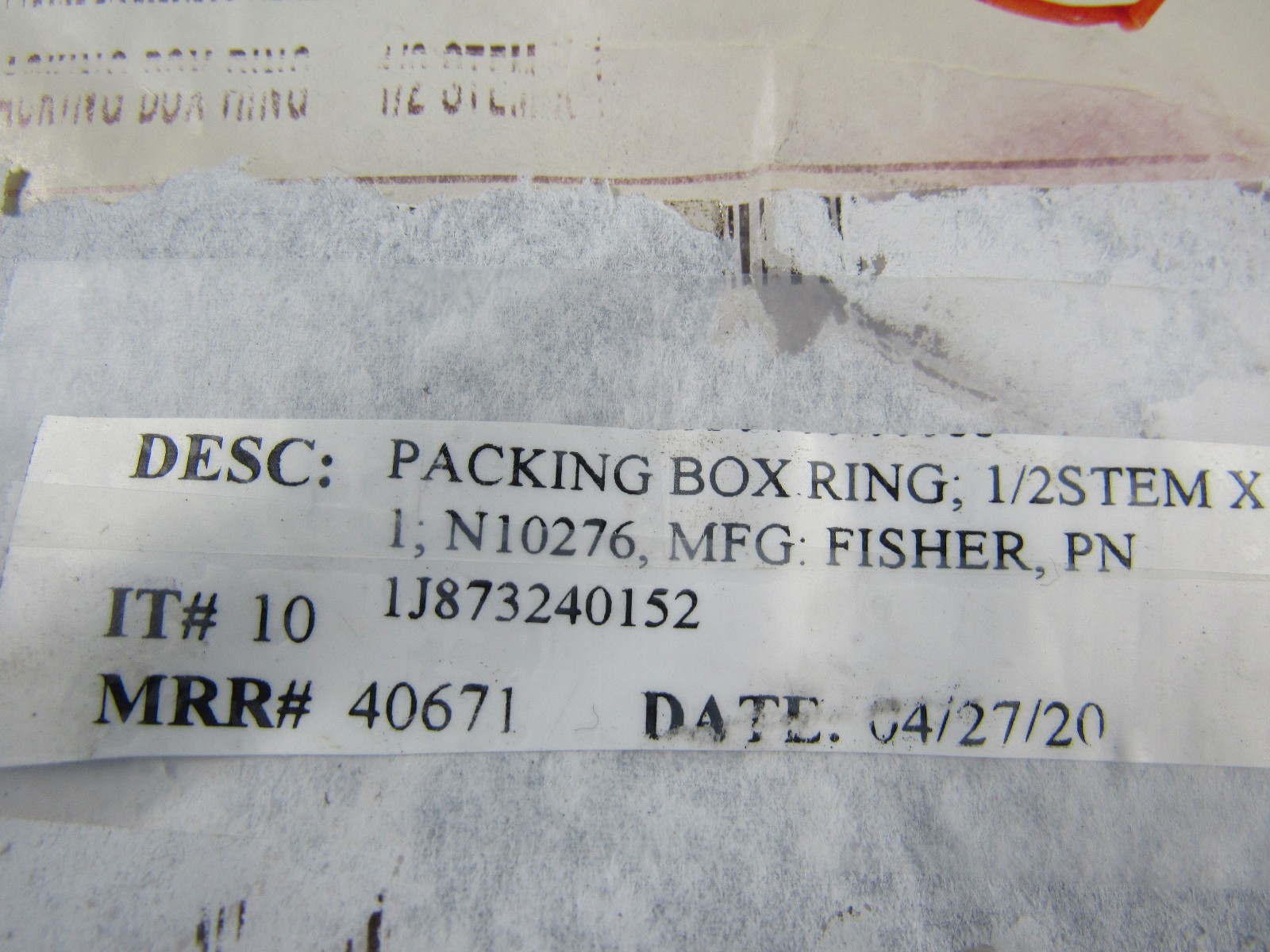 Set of 2 OEM Genuine FISHER 1J873240152 PACKING BOX RING 1/2 Stem x 1 N10276