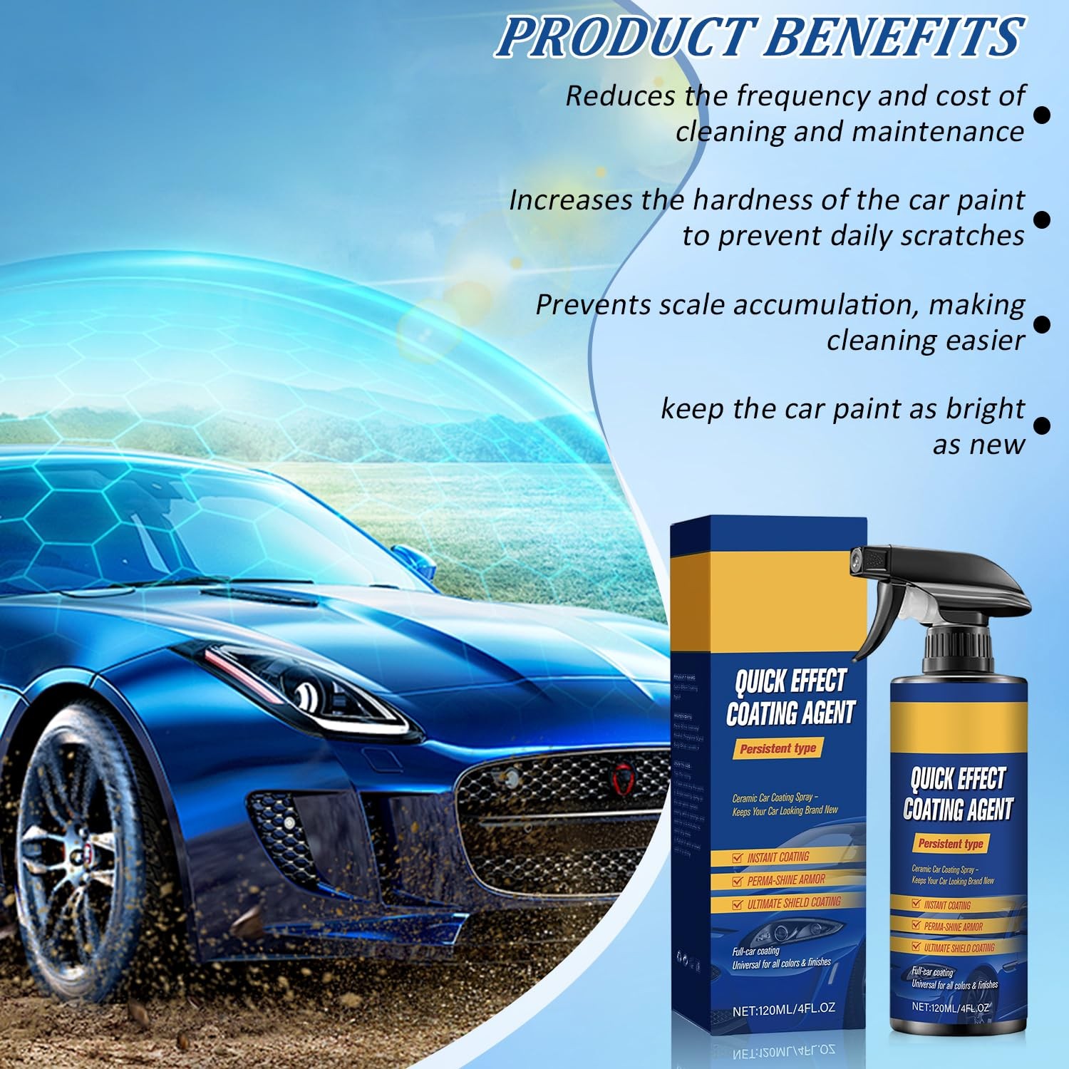 2PCS Nano Quick Coat Restore – 4.23 Fl Oz Quick Effect Coating Agent for Car,…