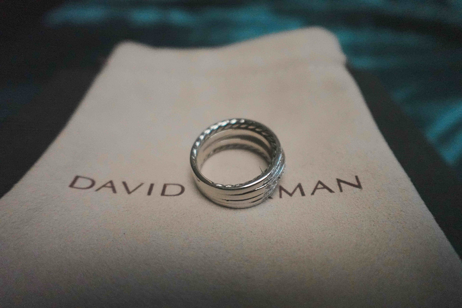 New&DavidYurman.silver Unisex Cross Ring Diamond Gold Ring US 7
