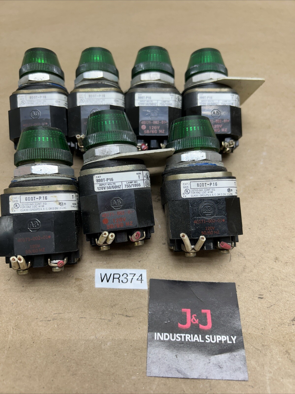 (7) Allen Bradley 800T-P16 Green Series T Buttons Fast Shipping!+ Warranty