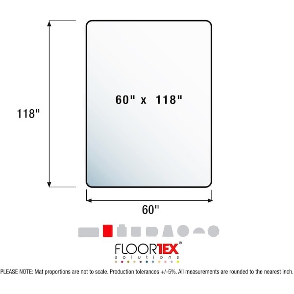 Floortex Fr1215030019er Chair Mat 60″X118″, Rectangular Shape, Clear, For Hard