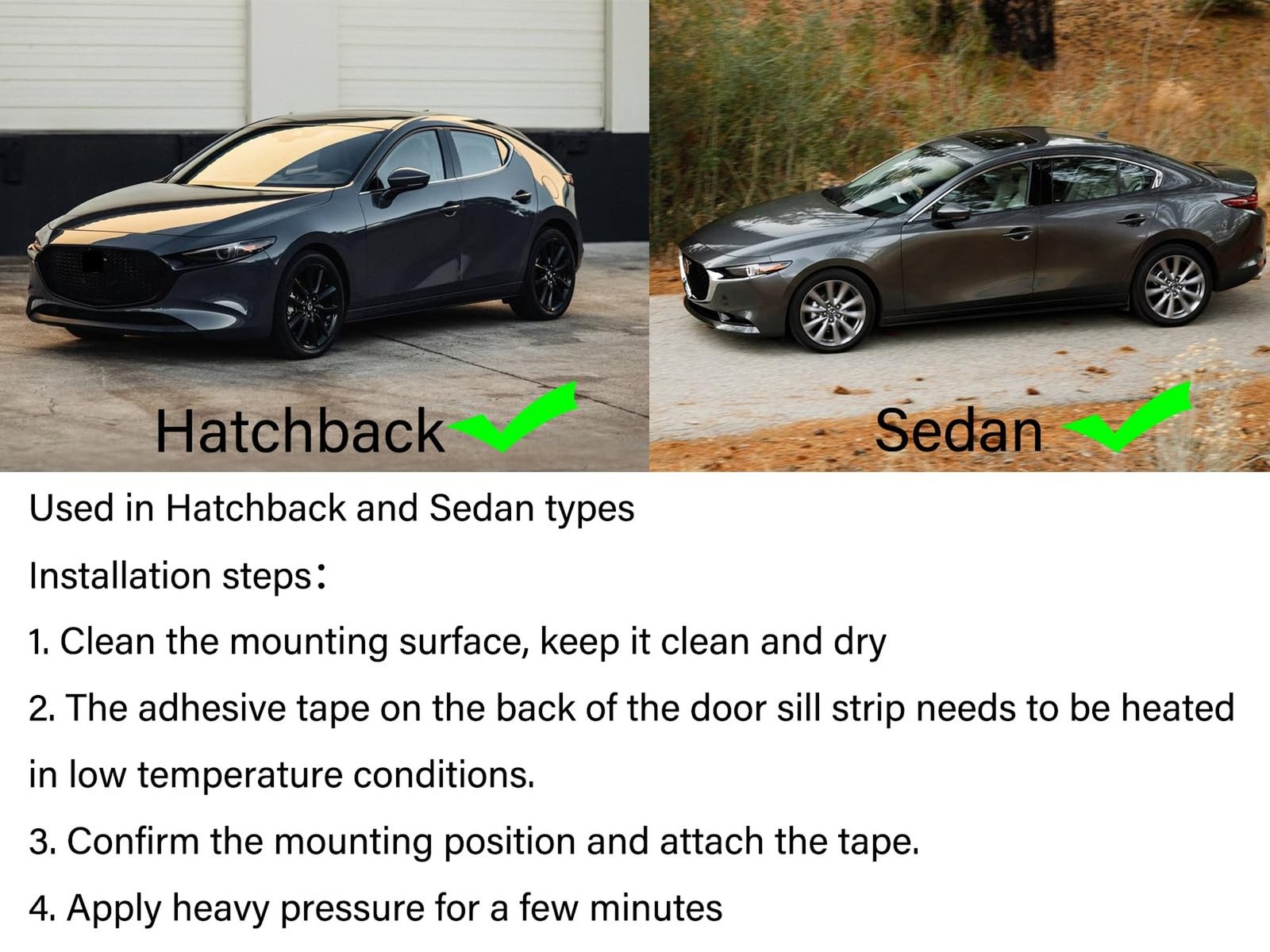 GZBFTDH Door Sill Protector for Mazda 3, 2008-2022, 4pcs Set, Stainless Steel…