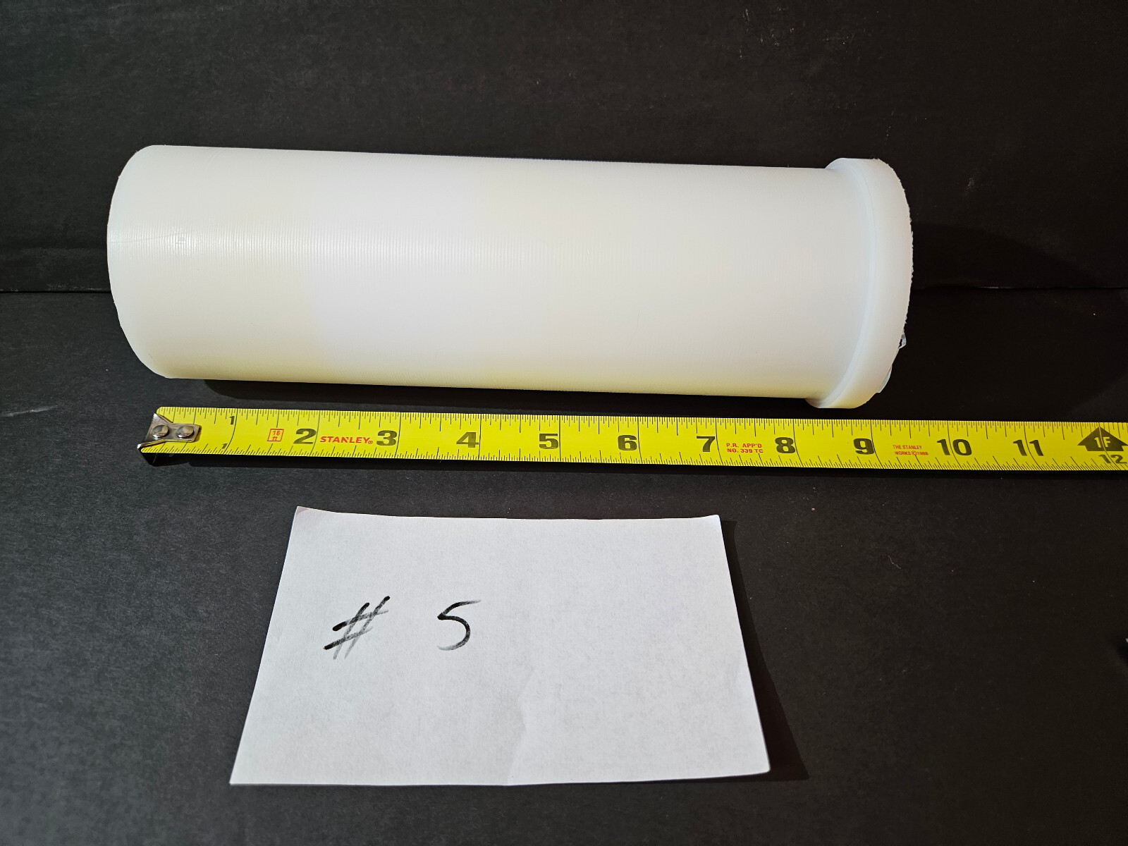 White Nylon Plastic Round Tube Cylinder Pipe Length 8 3/4″ OD 3 1/8 ID 1.9. #5
