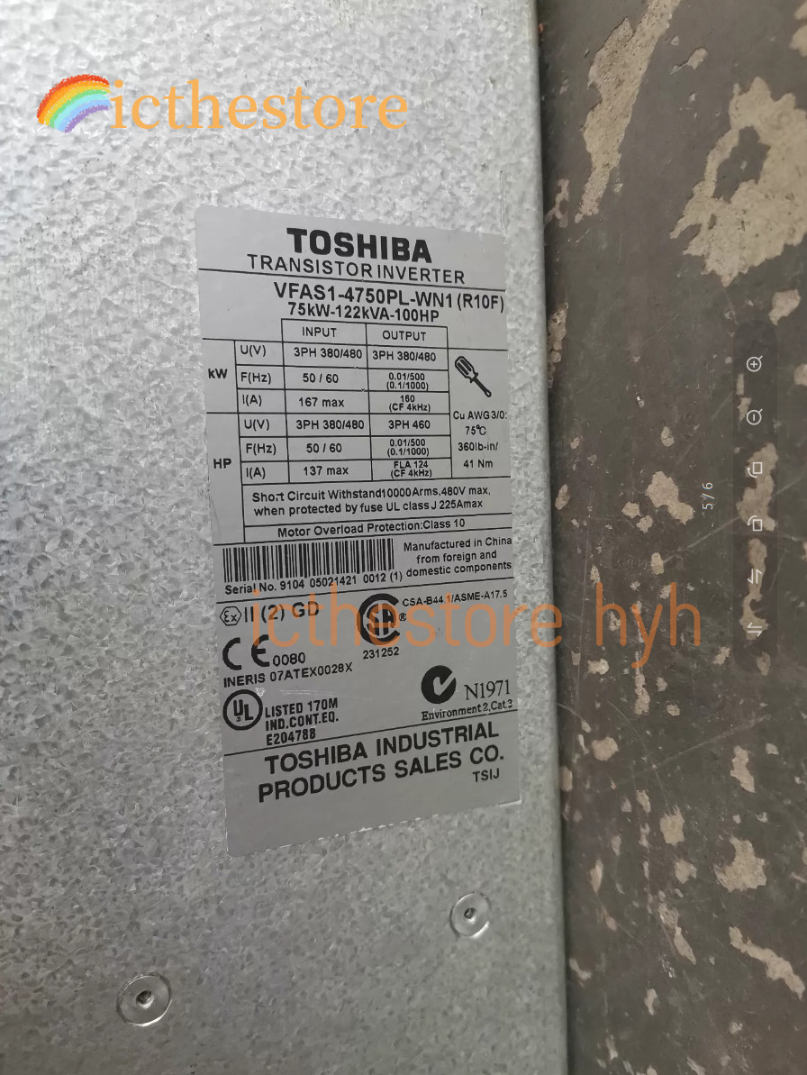 ✅🔥1PC TEST OK VFAS1-4750PL-WN1 INVERTER 75KW DHL or Fedex 90days warranty