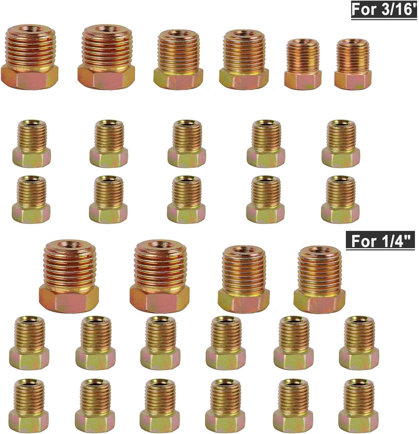 Brake Line Tubing Kit 3/16 & 1/4 inch 25Ft Dual Size – Copper Coated Alloy St…