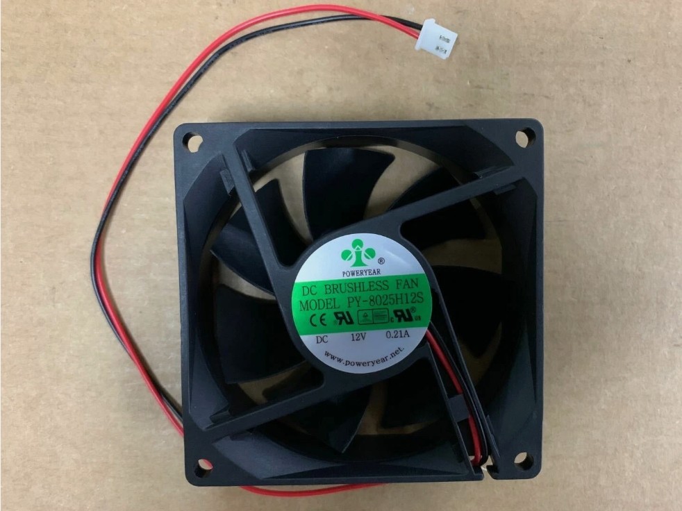 new POWERYEAR FAN PY-8025H12S 12v 0.2A 8025 8CM 2 PIN