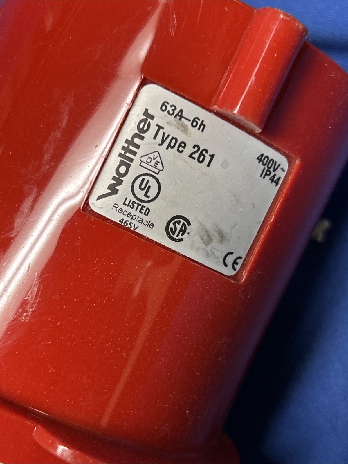 WALTHER Type 261 63A-6h 63A 400V IP44 Female Plug Receptacle