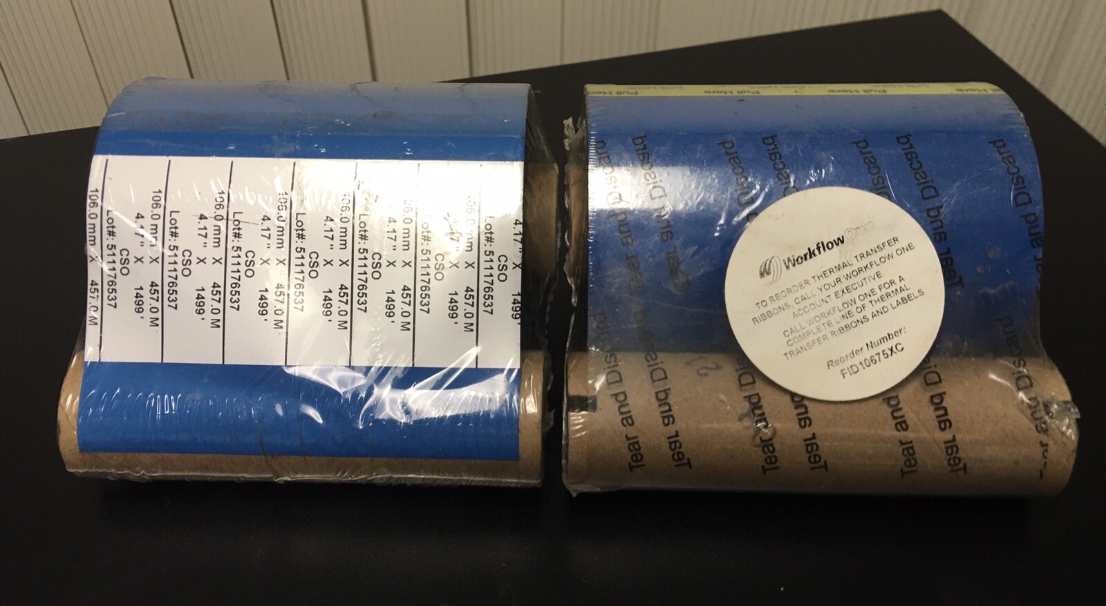 2x New Relizon FID10675XC Thermal Wax Transfer Ribbon 4.17″ x 1499 106mm x 457m