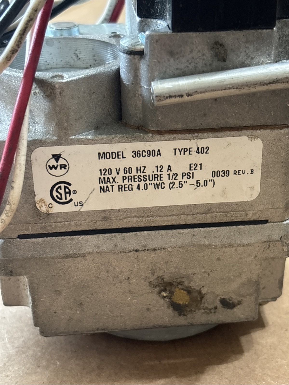 GAS VALVE NAT/LP 3/4 120V 36C90A