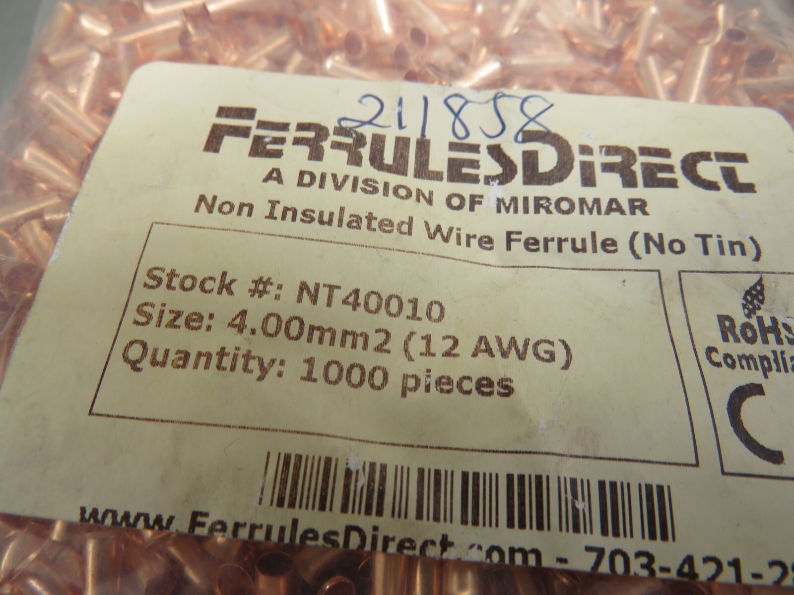 Ferrules Direct NT40010, NT40012, NT40018 Lot of 1000 Each!