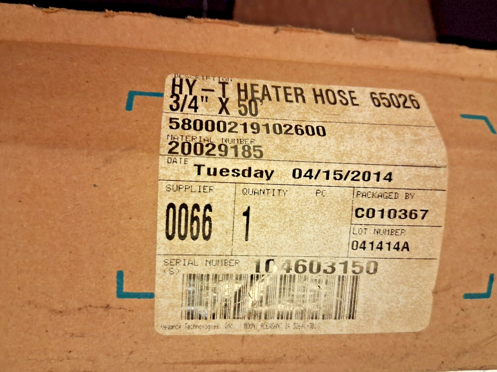 Continental ContiTech Automotive Heater Hose 50Ft. Long x 3/4″ Dia 20029185