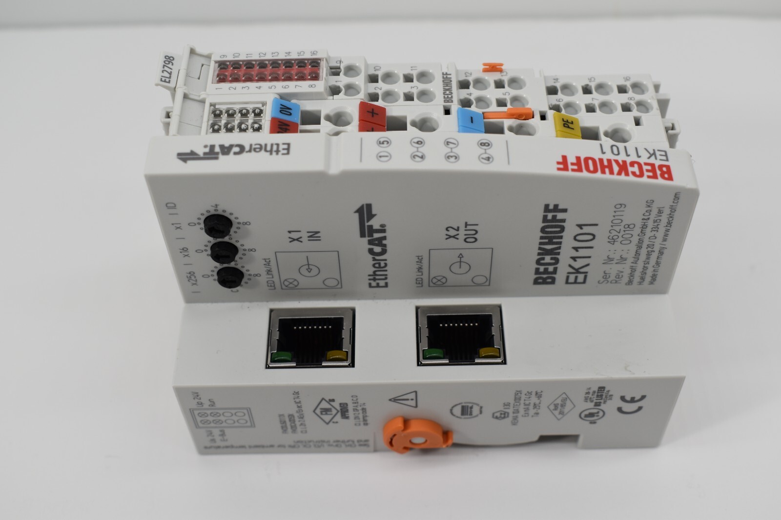 Beckhoff EL2798 / EK1101 EtherCAT Coupler w PLC Module