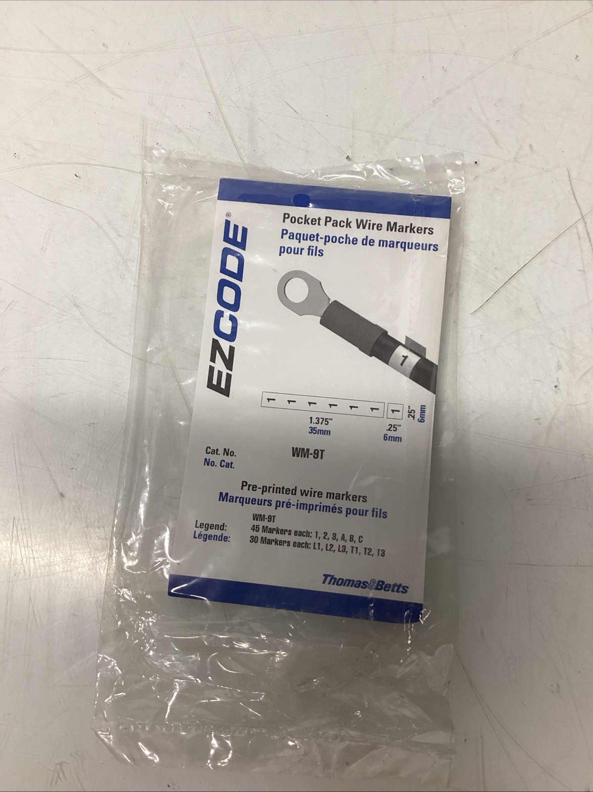 THOMAS & BETTS EZCODE POCKET PACK WIRE MARKERS WM-9T T-345