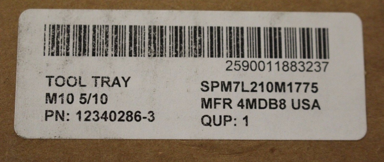 Military Truck Pioneer Tool Tray Bracket, PN 12340286-3, 2590-01-188-3237, New