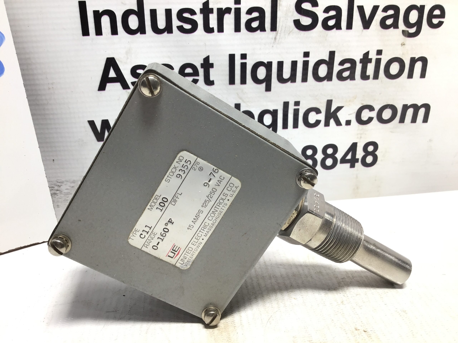 United Electric 100-C11 Pressure Switch 15 Amps UE 100c119355